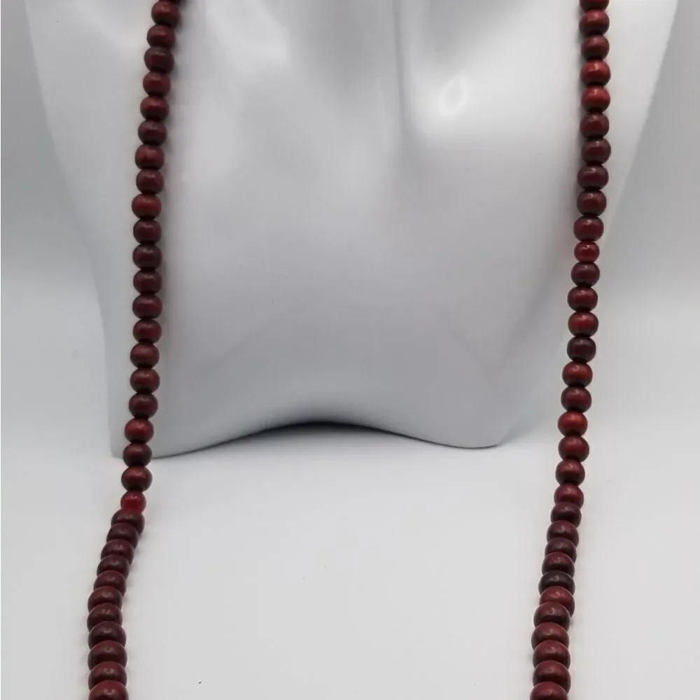 Sweet Cherrywood ball beaded tribal necklace. N112